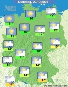 Ruhiger Oktober-Dienstag mit Nebel und Sonne